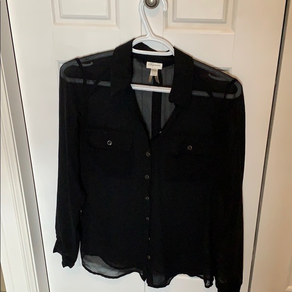 Black Sheer Dynamite Blouse. - Picture 1 of 2